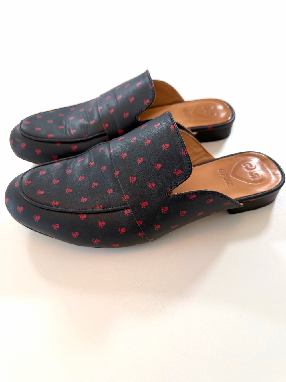G/Fore Twilight Skull Loafer Leather Slip On Mule Navy US 6.5 EUR 37 Designer